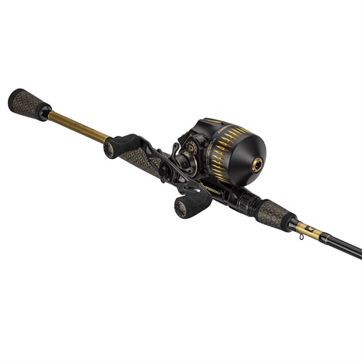Picture of ANYTHING POSSIBLE LLC 6'8" SNIPER SPINCAST COMBO BLACK AND GOLD (2PC) SNIPERCB