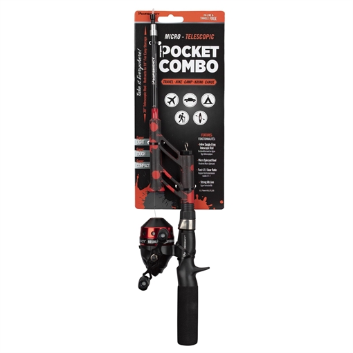 Picture of ANYTHING POSSIBLE LLC RED SPLAT POCKET SPINCAST COMBO 30" TANGLE-FREE PCSPLATRED