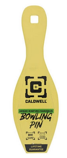 Picture of Caldwell Rimfire/Handgun Yellow AR500 Steel Bowling Pin 1/4" Thick 4002312
