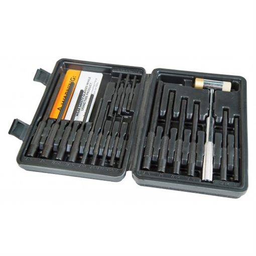 Picture of Wheeler Master Roll Pin Punch Set Steel Universal Knurled Handle 19 Pieces 110128
