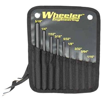 Picture of Wheeler Roll Pin Punch Set Black Steel Knurled Handle 9 Pieces 204513