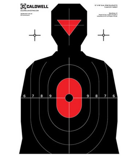 Picture of Caldwell Silhouette Dual Zone Silhouette Paper Hanging Universal Black/Red 8 Per Pkg 1175523