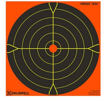 Picture of Caldwell Orange Peel Self-Adhesive Paper Black/Orange 5.50" Bullseye 25 Pack 1166108