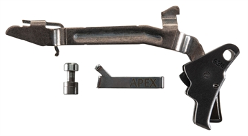 Picture of Apex Tactical Specialties Action Enhancement Trigger Kit For Glock Gen 3/4, Kit Includes - Gen 3 Glock Factory Trigger Bar, Action Enhancement Trigger, Ultimate Safety Plunger, Performance Connector, Fits Glock G17/G19/G22/G23/G24/G26/G27/G31/G32/G33/G34/G35, Black Finish 102-115 102115