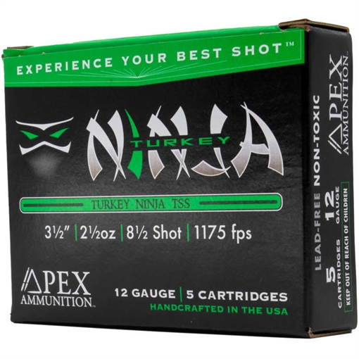 Picture of Apex Ammunition Apex Turkey TSS Ninja Shotgun Ammo 12 ga. 3.5 in. 2-1/2oz #8.5 shot 5rd NINJA35
