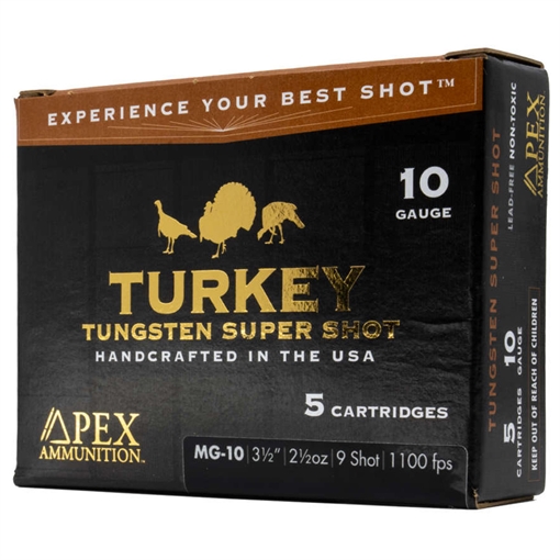 Picture of Apex Ammunition Apex Turkey TSS Shotgun Ammo 10 ga. 3-1/2 in. 2-1/2oz #9 shot 5 rd MG10-9