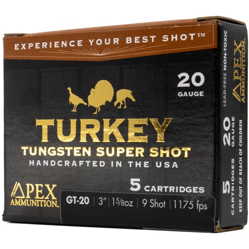 Picture of Apex Ammunition Apex Turkey TSS Shotgun Ammo 20 ga. 3 in. 1-5/8oz 9shot 5 rd GT20-9