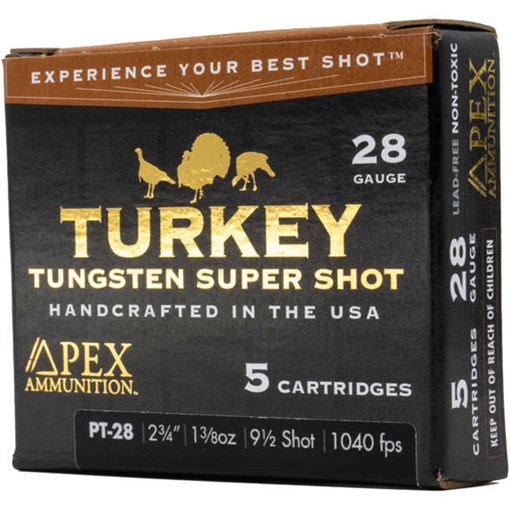 Picture of Apex Ammunition Apex Turkey TSS Shotgun Ammo 28 ga. 2-3/4 in. 1-3/8oz #9 shot 5 rd PT28-9