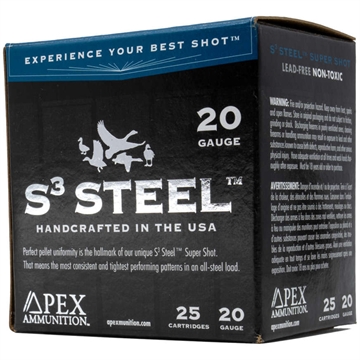 Picture of Apex Ammunition Apex Waterfowl S3 Steel Shotgun Ammo 20 ga. 3 in. 1oz #4 25 rd S320-4?