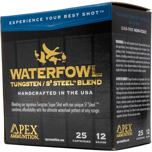 Picture of Apex Ammunition Apex Waterfowl TSS/S3 Steel Blend Shotgun Ammo 12 ga. 3 in. 1-5/16oz #2/#7.5 25 rd. WS3-275