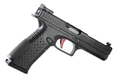 Picture of AMERICAN PREC FIREARMS STRIKE ONE ERGAL HGA 9MM 5 IN OR BBL ADJ SIGHT/OR COMP TRIG BLK 2/17RD MAGS AFS1E-9-BK-17-OR