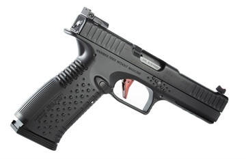 Picture of AMERICAN PREC FIREARMS STRIKE ONE ERGAL HGA 9MM 5 IN OR BBL ADJ SIGHT/OR COMP TRIG BLK 2/17RD MAGS AFS1E-9-BK-17-OR