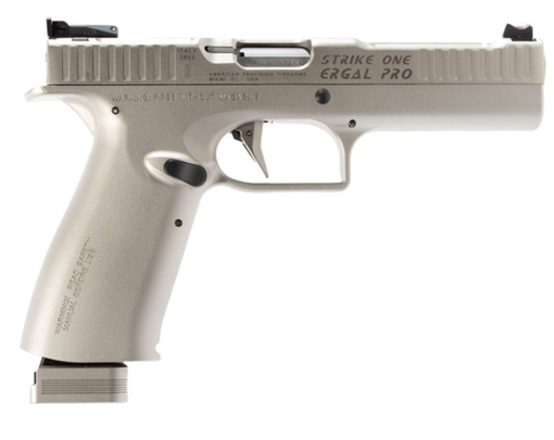Picture of AMERICAN PREC FIREARMS STRIKE ONE ERGAL PRO HGA 9MM 5 IN OR BBL ADJ SGHT COMP TRIG SILVER 2/17RD MAG AFS1EP-9-SL-17-OR