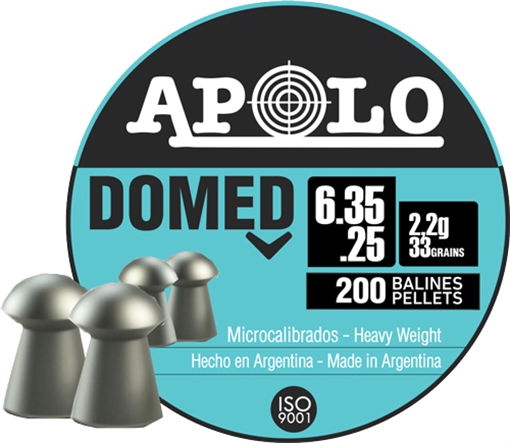 Picture of APOLO PELLETS 25 DOMED 33GR 200 PACK E19912
