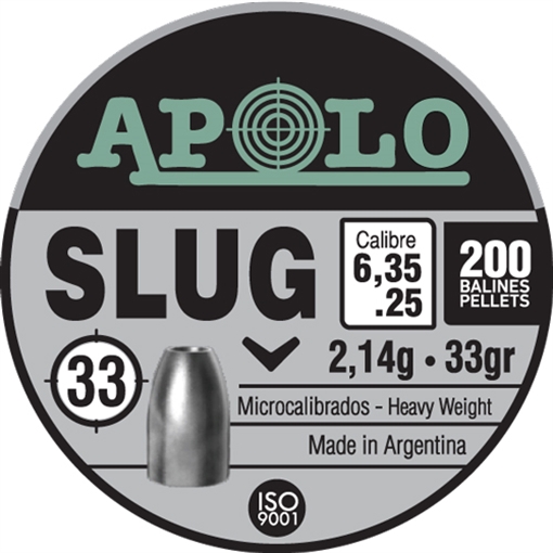 Picture of APOLO PELLETS 25 SLUG 33 GRAIN 200 PACK E19303