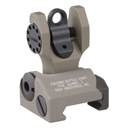 Picture of Troy Industries AR-15 FLIP-UP ADJUSTABLE REAR SIGHT DARK EARTH SSIG-FBS-R0FT-00