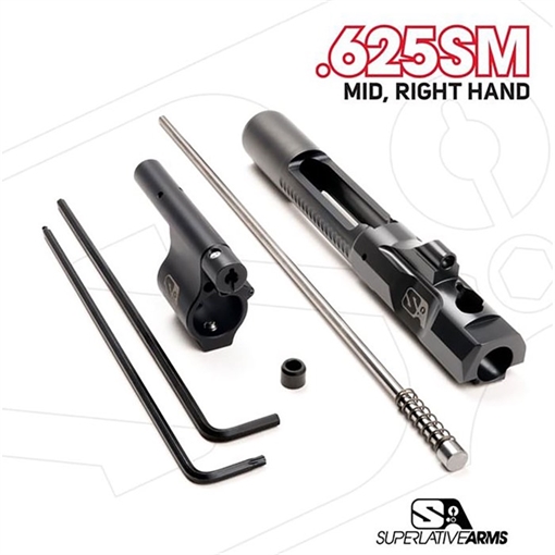 Picture of Superlative Arms Llc AR-15 ADJ PISTON SYSTEM W/SOLID .625'' GAS BLOCK MIDLENGTH RH SABO-PS-RFD-M625SM