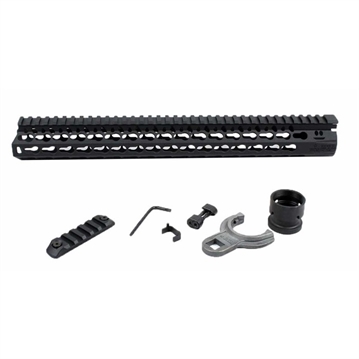 Picture of Bravo Company 17" ALPHA Keymod Rail, Fits AR Rifles, Aluminum Alloy, Includes BCM KeyMod Sling Mount and a BCM KeyMod Nylon Rail, Black BCM-KMR-A17-556-BLK