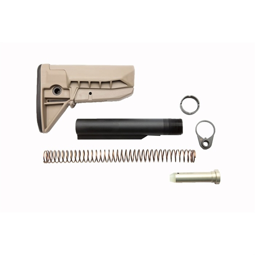 Picture of Bravo Company BCMGUNFIGHTER Mod 0 Stock Kit, SOPMOD (Widebody), Receiver Extension, Quick Detach End Plate, Lock Nut Action Spring, Carbine Buffer, Flat Dark Earth BCM-GFSK-MOD0-SPMD-FDE