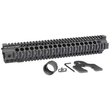 Picture of Midwest Industries Combat Rail T-Series, Free Float Handguard, 14" Length, Quad Rail, Includes Barrel Nut and Wrench, Fits AR-15, Black Anodized Finish MI-CRT14