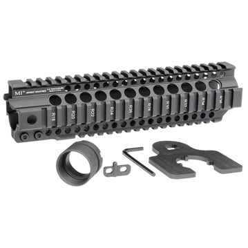 Picture of Midwest Industries Combat Rail T-Series, Free Float Handguard, 9.25" Length, Quad Rail, Includes Barrel Nut and Wrench, Fits AR-15 Rifles, Black Anodized Finish MI-CRT9.5