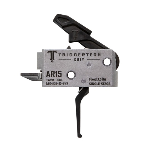 Picture of TriggerTech Duty, Flat Trigger, Single Stage, 3.5LB Pull, Fits AR-15, Anodized Finish, Black AH0-SDB-33-NNF AH0SDB33NNF