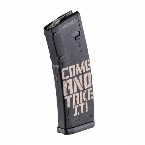 Picture of Brownells AR-15 223/5.56 30RD POLYMER MAGAZINE, BLACK, COME TAKE IT NONE
