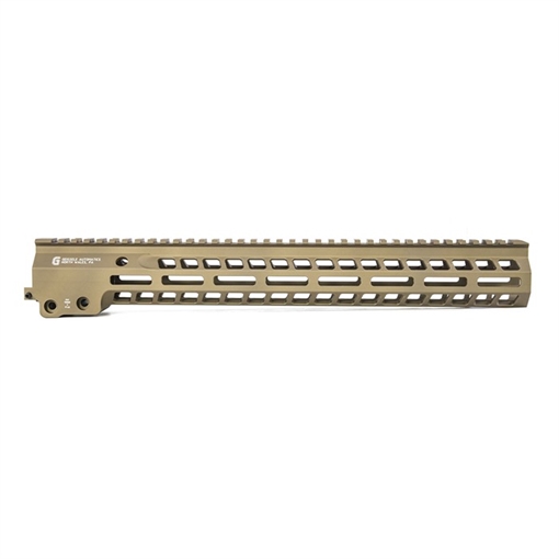 Picture of Geissele Automatics MK14, Super Modular Rail, Handguard, 15", M-LOK, Barrel Nut Wrench Sold Separately (GEI-02-243), Gas Block Not Included, Desert Dirt Color, Product Finishes, Shade Variations and Other Imperfections Are Normal Due to the Manufacturing Process 05-575S