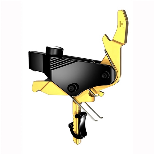 Picture of Hiperfire PDI GS, Drop-In Trigger Kit, Fits AR15/AR10/PCC, Gold Color, Titanium Nitride and H&M Blacknitride+ Finishes, Flat Trigger, 2LB Pull PDIGS