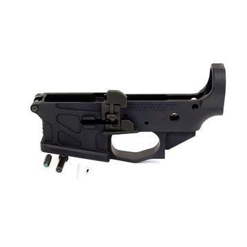 Picture of American Defense Mfg. UIC BILLET, Semi-automatic, Stripped Lower Receiver, 223 Remington/556NATO, Anodized Finish, Black, Includes Installed Ambidextrous Magazine Release and Bolt Catch AD-UICLS-BLK