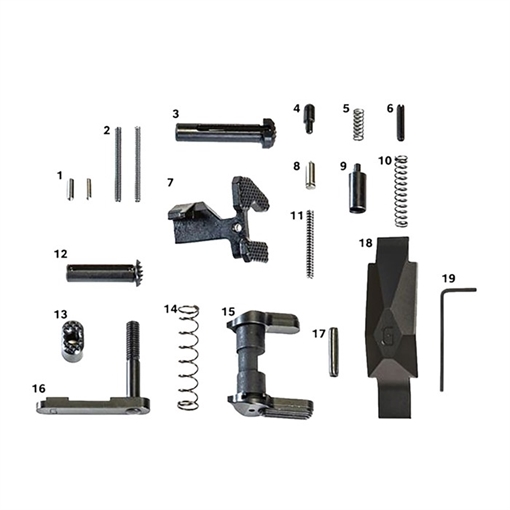 Picture of Geissele Automatics Ultra Duty Lower Parts Kit Black, Ambi Safety, Oversized Bolt Release/Catch for AR-15 05-435B