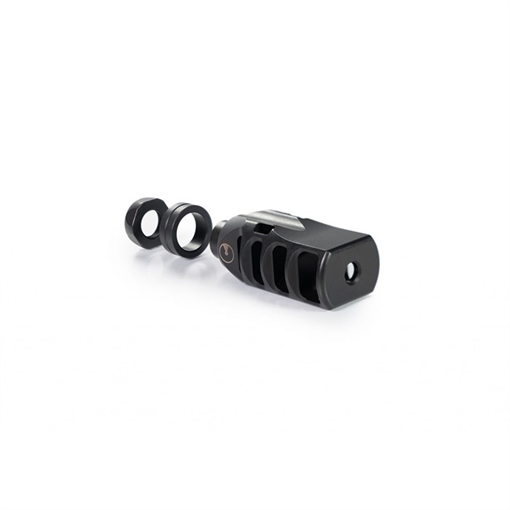 Picture of Ultradyne USA PEGASUS Brake, 762NATO/308 Winchester, Fits AR-10s with 5/8X24 Threads, Black, 4.6 oz., 416 Stainless Steel, Includes Shrouded Timing Nut UD10700