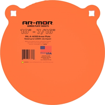 Picture of AR-MOR 10" MIL46100 STEEL GONG 7/16" THICK STEEL ORANGE ROUND 10TGTM437