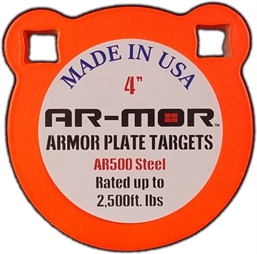 Picture of AR-MOR 4" AR500 STEEL GONG 1/2" THICK STEEL ORANGE ROUND 4TGT-500
