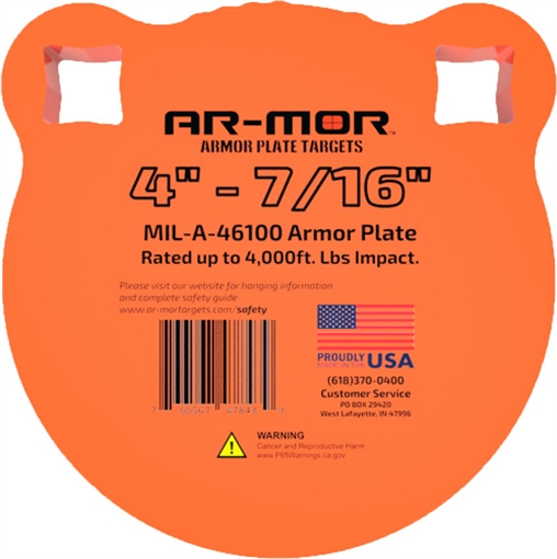 Picture of AR-MOR 4" MIL46100 STEEL GONG 7/16" THICK STEEL ORANGE ROUND 4TGTM437