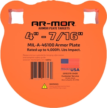 Picture of AR-MOR 4" MIL46100 STEEL GONG 7/16" THICK STEEL ORANGE ROUND 4TGTM437