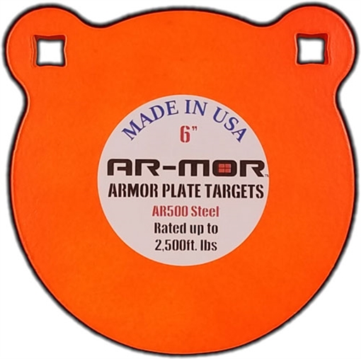 Picture of AR-MOR 6" AR500 STEEL GONG 1/2" THICK STEEL ORANGE ROUND 6TGT-500