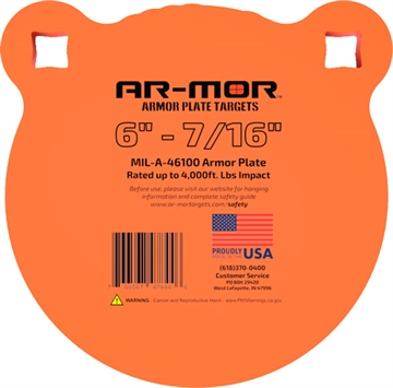 Picture of AR-MOR 6" MIL46100 STEEL GONG 7/16" THICK STEEL ORANGE ROUND 6TGTM437