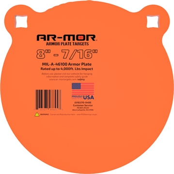Picture of AR-MOR 8" MIL46100 STEEL GONG 7/16" THICK STEEL ORANGE ROUND 8TGTM437