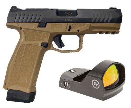 Picture of AREX DELTA X OR 9MM 1X17RD 1X19RD AMBI MAG AND SLIDE RELEASE 5X OPTICS PLATES FDE WITH CRIMSON TRACE RED DOT 197892019477