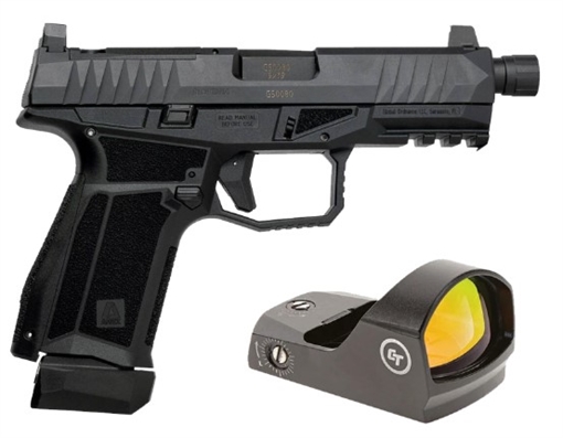 Picture of AREX DELTA X TACTICAL 9MM 1X17RD MAG 1X 17+2 MAG 12 X 28IN THREADED BARREL SERIALIZED TRIGGER ASSEMBLY INTERCHANGEABLE FRAME AND BACKSTRAPS SUPPRESSOR HEIGHT SIGHTS 5X OPTICS PLATES BLACK WITH CRIMSON TRACE RED DOT 197892019569