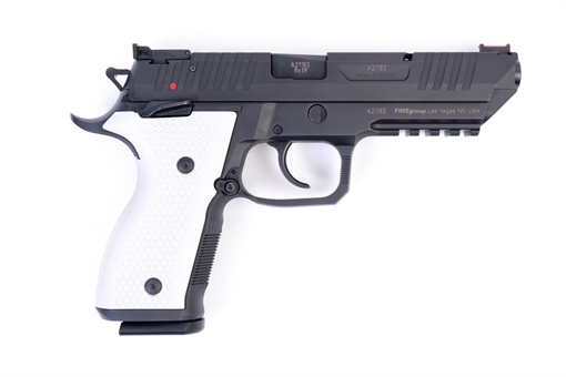 Picture of Arex Rex Alpha 9 9mm Black with White Aluminum Grips Semi-Automatic 20 Round Pistol REXALPHA9-01W