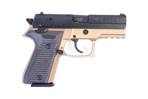 Picture of Arex Rex Zero 1CP-03GR1 9mm Flat Dark Earth with Hogue Piranha Black Grey Grips Semi-Automatic 15 Round Pistol REXZERO1CP-03GR1