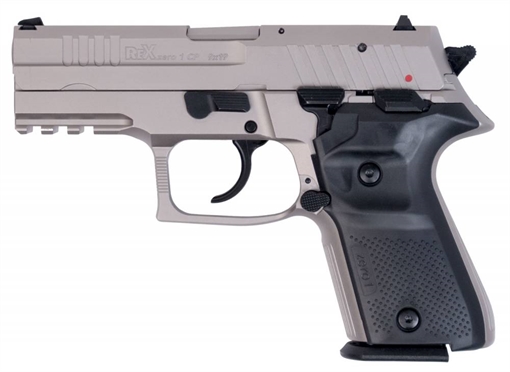 Picture of AREX ZERO 1 COMPACT HGA 9MM 3.85IN BBL SA/DA NICKEL PLATED ALUMINUM FRAME & SLIDE 2-15RD MAGS REXZERO1CPNICKEL