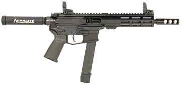 Picture of ArmaLite M-15 PDW 40 S&W 31+1 8.50", Black, Buffer Tube (No Brace), Muzzle Brake, Magpul Furniture, MOE+ Grip, MBUS Sights (Glock Mag Compatible) M15PDW40