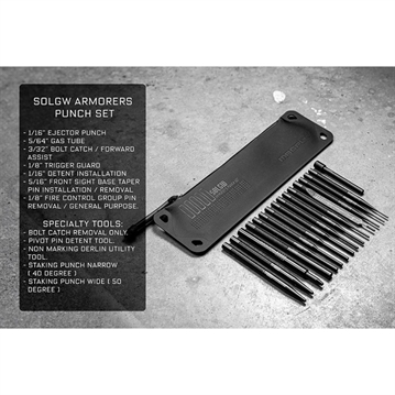 Picture of Sons of Liberty Gun Works Armorers Punch Set, 16 Piece, Includes DAKA Zippered Pouch, QPQ, Black PUNCH-KIT PUNCHKIT