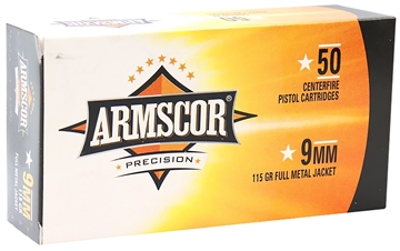 Picture of Armscor USA 9mm 115gr Full Metal Jacket 50 Per Box/20 Case 50043PH