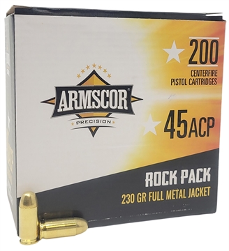 Picture of Armscor Precision Rock Pack 45ACP 230gr Full Metal Jacket 200 Per Box/4 Case 50093