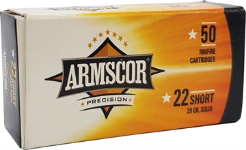 Picture of Armscor Precision 22Short 29gr Solid Point 50 Per Box/100 Case 50415