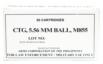 Picture of Armscor 5.56 NATO Rifle Ammo - 62 Grain Full Metal Jacket M855 Copper 50173